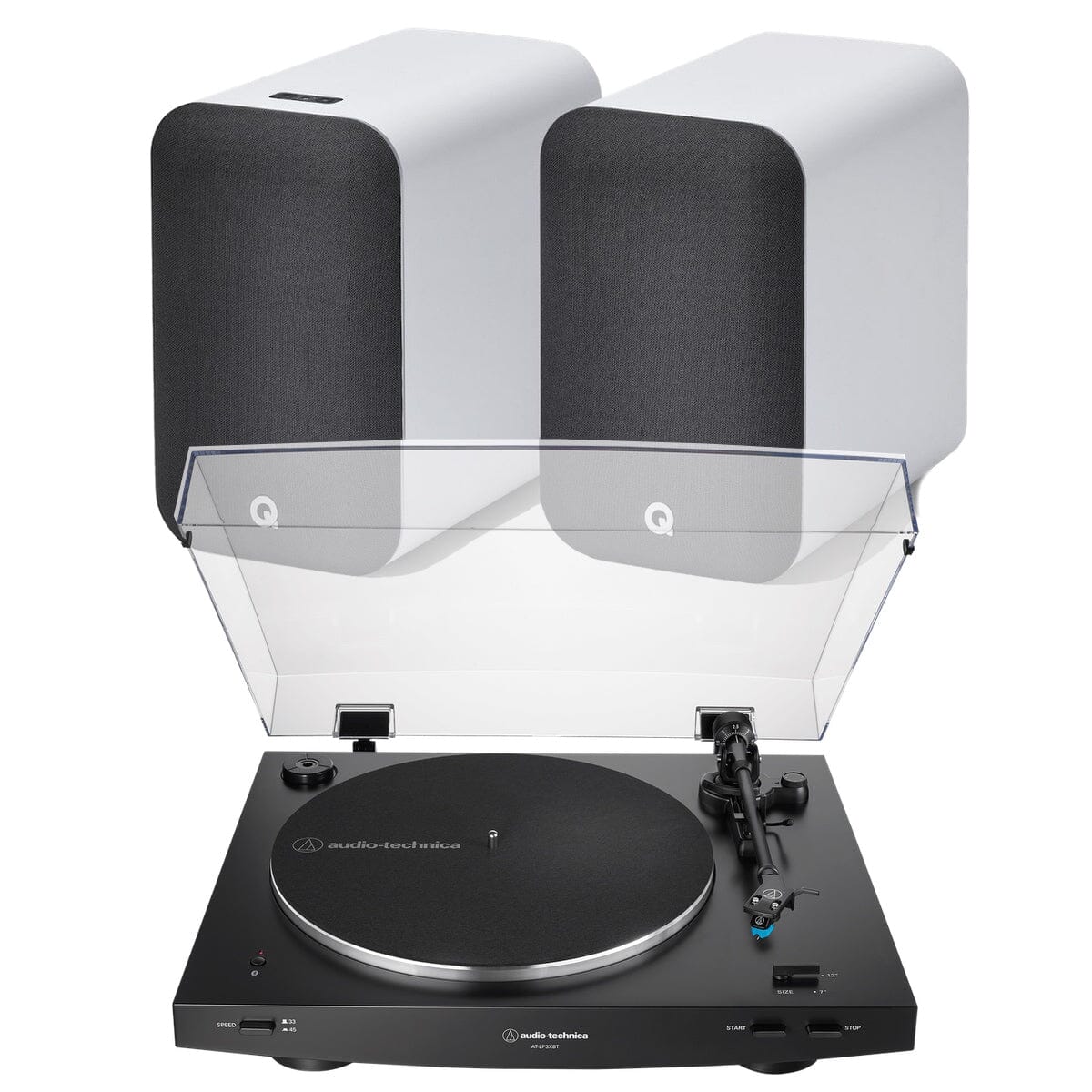 Audio-Technica LP3XBT Automatic Turntable + Q Acoustics M20 Active Bluetooth Speakers