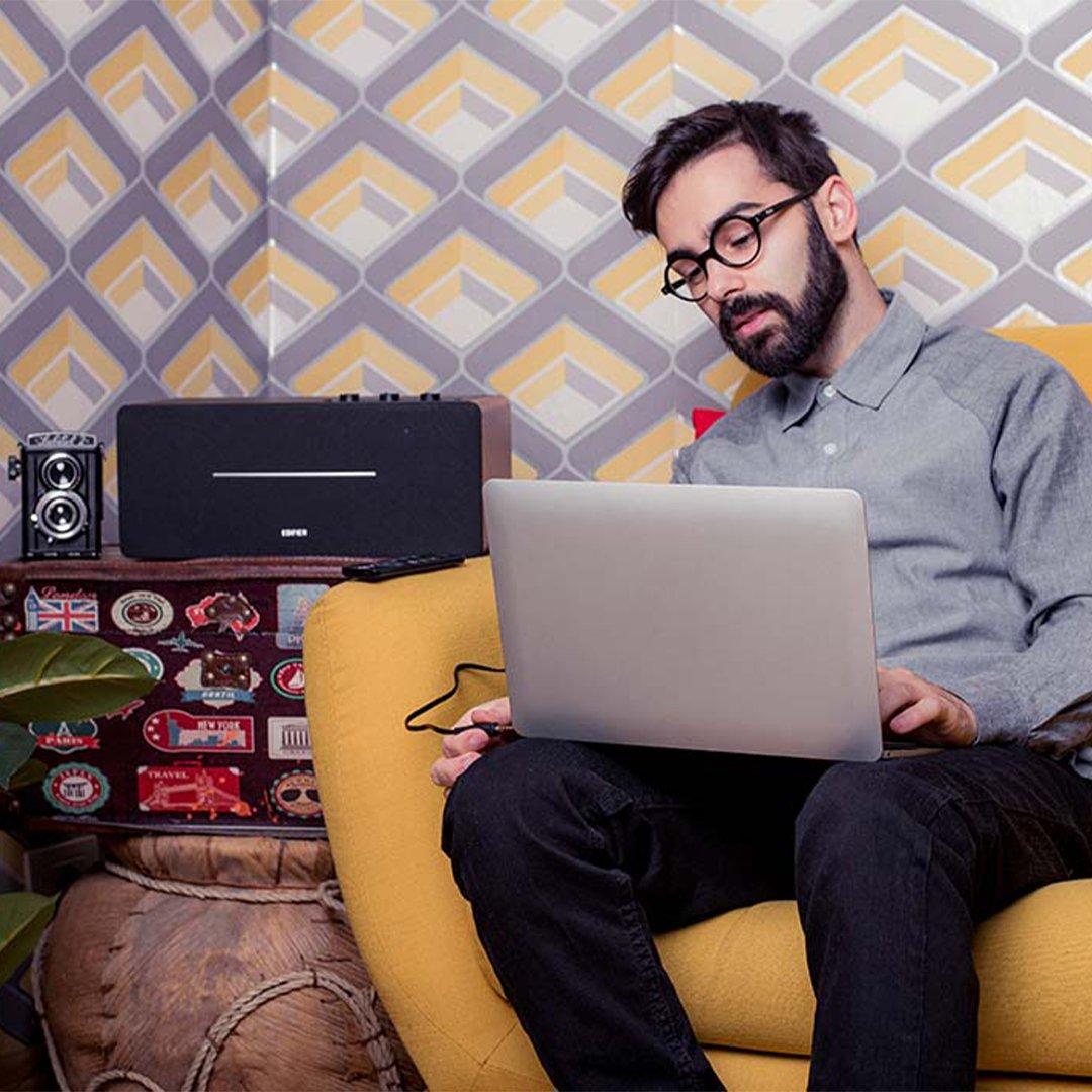 Audio-Technica LP60X Turntable + Edifier D12 Active Bluetooth Speaker