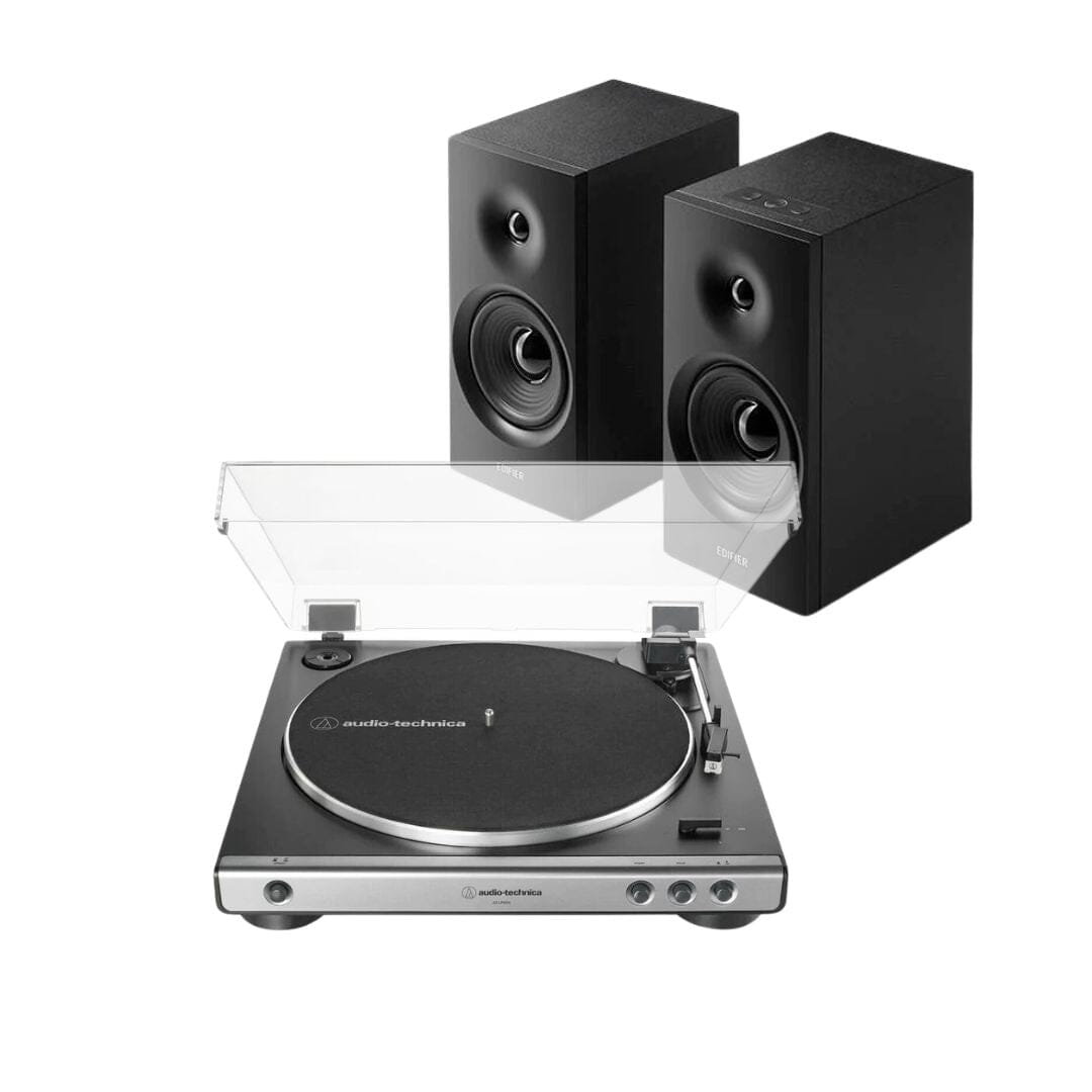 Audio-Technica LP60X Turntable + Edifier R1080BT Active Bluetooth Speakers