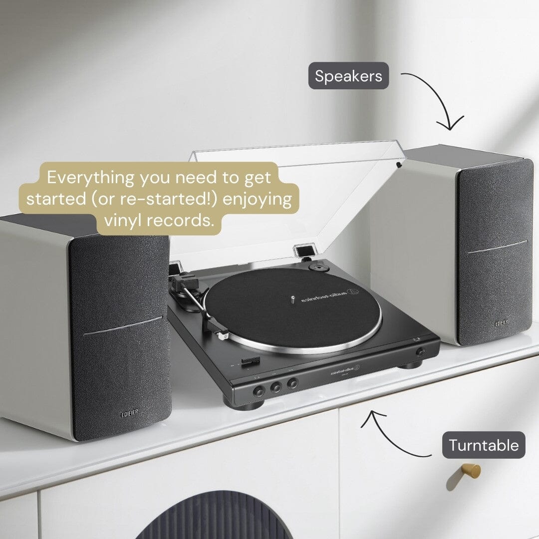 Audio-Technica LP60X Turntable + Edifier R1280DB Active Bluetooth Speakers